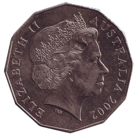 Монета 50 центов. 2002 год, Австралия. Год отдаленных районов Австралии (ветряная мельница).