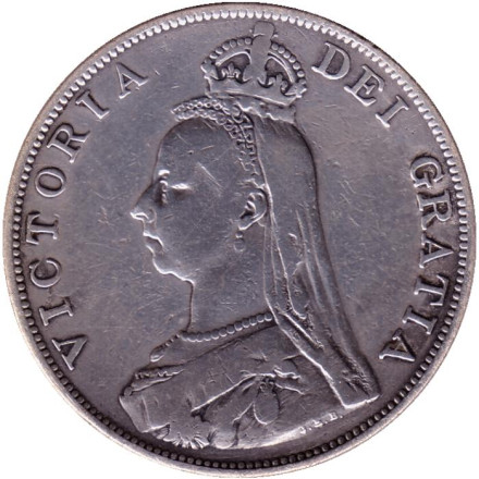 Монета 4 шиллинга (2 флорина). 1888 год, Великобритания. Королева Виктория.