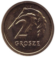 Монета 2 гроша, 2013 год, Польша. (новый тип). Дубовые листья. Монета 2 гроша, 2013 год, Польша. (новый тип). Дубовые листья.