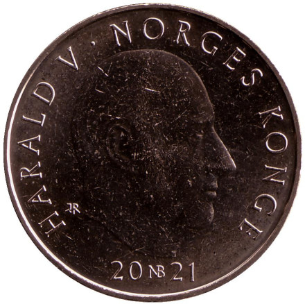 Монета 20 крон. 2021 год, Норвегия. 250 лет со дня рождения Ханса Нильсена Хауге