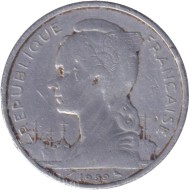 Монета 5 франков. 1959 год, Французский берег Сомали. Антилопа. Монета 5 франков. 1959 год, Французский берег Сомали. Антилопа.