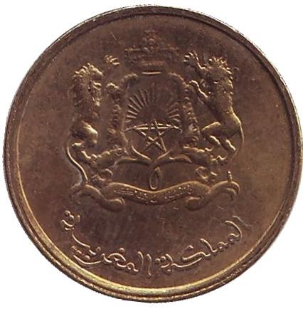 Монета 10 сантимов. 2012 год, Марокко. Пчела.