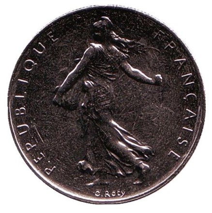 Монета 1 франк. 2001 год, Франция. BU.