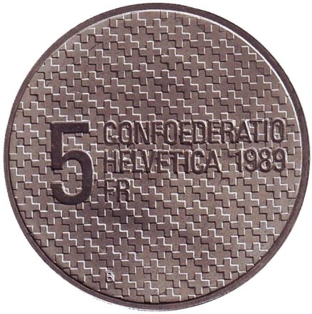 Монета 5 франков. 1989 год, Швейцария. 50-летие начала Второй мировой войны. Генерал Анри Гизан. Монета 5 франков. 1989 год, Швейцария. 50-летие начала Второй мировой войны. Генерал Анри Гизан.