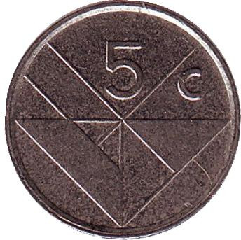 Монета 5 центов. 1998 год, Аруба.