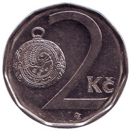 Монета 2 кроны. 2007 год, Чехия. Монета 2 кроны. 2007 год, Чехия.