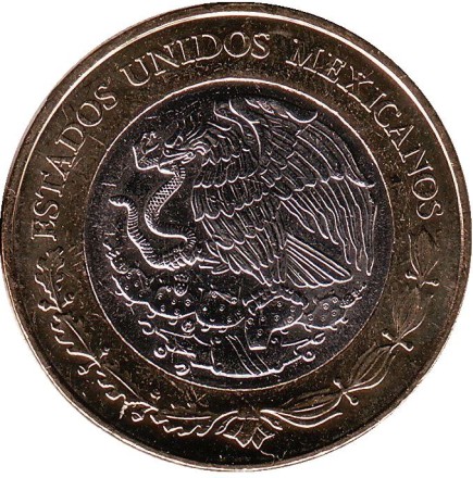 Монета 20 песо. 2017 год, Мексика. 100 лет конституции Мексики.