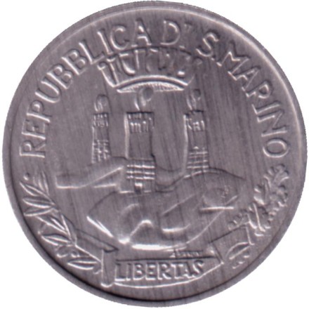 Монета 1 лира. 1982 год, Сан-Марино. Свобода мысли.