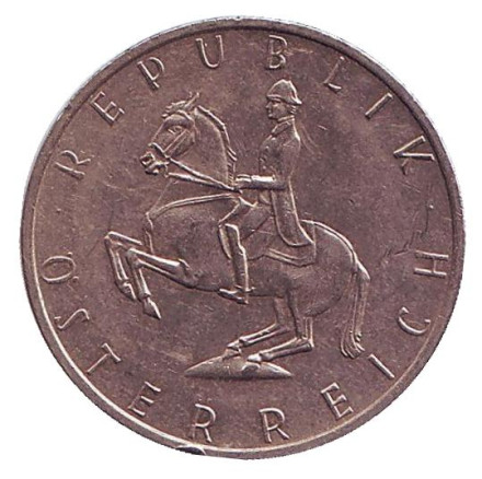 Монета 5 шиллингов. 1983 год, Австрия. Всадник.