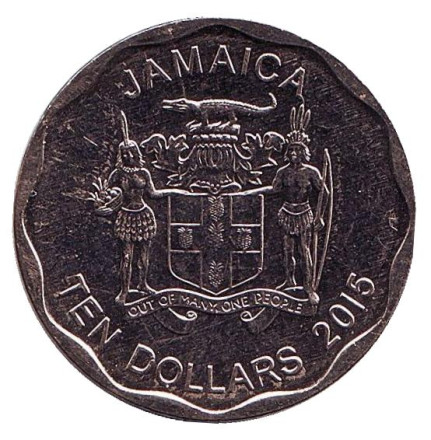 Монета 10 долларов. 2015 год, Ямайка. Джордж Гордон - национальный герой. Монета 10 долларов. 2015 год, Ямайка. Джордж Гордон - национальный герой.