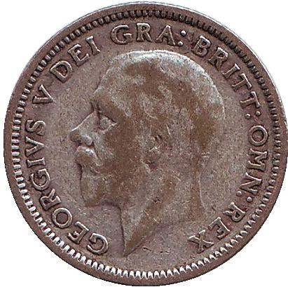 Монета 6 пенсов. 1926 год, Великобритания. Монета 6 пенсов. 1926 год, Великобритания.