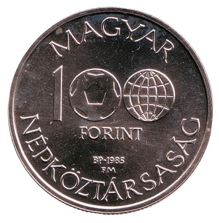 Монета 100 форинтов. 1985 год, Венгрия. Чемпионат мира по футболу 1986. Карта Мексики. Монета 100 форинтов. 1985 год, Венгрия. Чемпионат мира по футболу 1986. Карта Мексики.