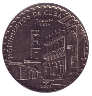Монета 1 песо. 2001 год, Куба. Монументы Кубы. Тринидад. Монета 1 песо. 2001 год, Куба. Монументы Кубы. Тринидад.