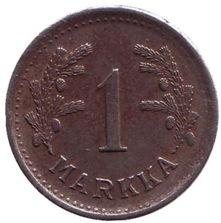 Монета 1 марка. 1946 год, Финляндия. 