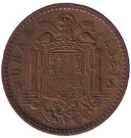 Монета 1 песета. 1963 год, Испания. (63 внутри звезды).