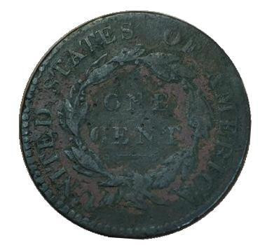 Монета 1 цент. 1819 год, США.