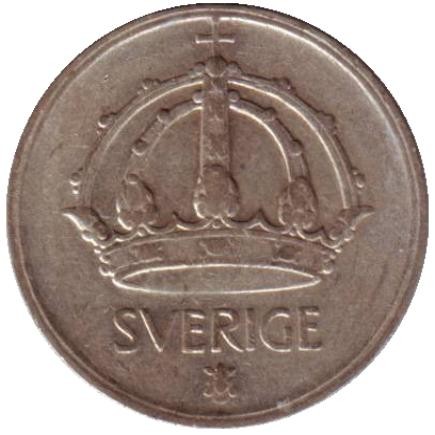 Монета 25 эре. 1946 год, Швеция. Монета 25 эре. 1946 год, Швеция.