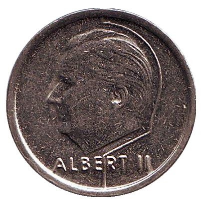 Монета 1 франк. 1995 год, Бельгия (Belgie).