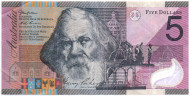 Банкнота 5 долларов. 2001 год, Австралия. 100-летие Австралийского содружества. P-56a.