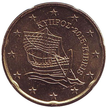 Монета 20 центов. 2015 год, Кипр.
