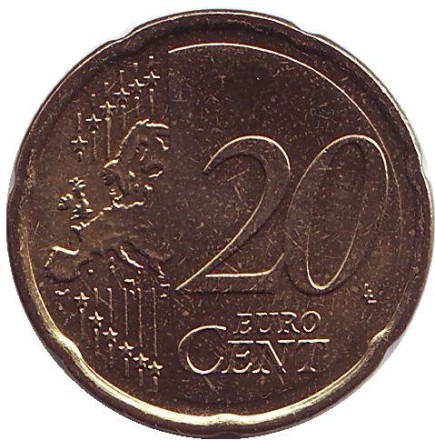 Монета 20 центов. 2015 год, Кипр. Монета 20 центов. 2015 год, Кипр.