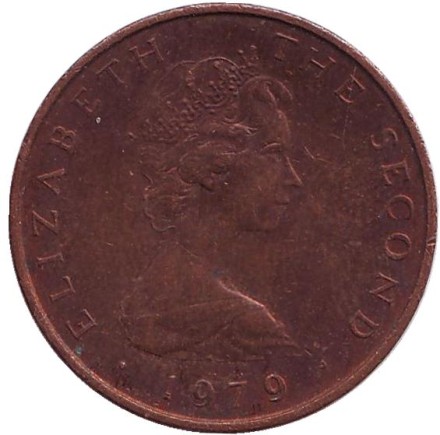 Монета 2 пенса. 1979 год, Остров Мэн. (Отметка "AA") Малый буревестник.