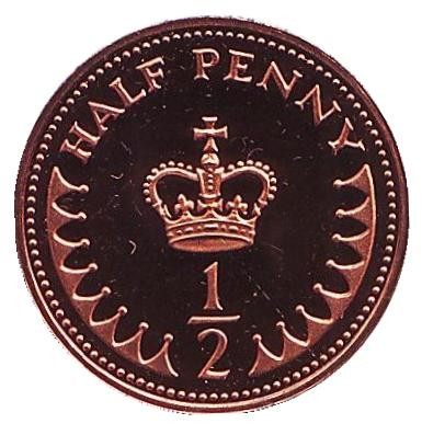 Монета 1/2 пенни. 1983 год, Великобритания. Proof.