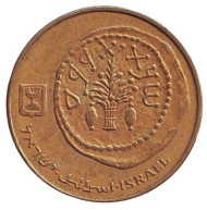 Монета 5 агор. 1991 год, Израиль. Древняя монета. Монета 5 агор. 1991 год, Израиль. Древняя монета.