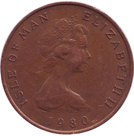 Монета 2 пенса. 1980 год (AB), Остров Мэн. Птица. Монета 2 пенса. 1980 год (AB), Остров Мэн. Птица.