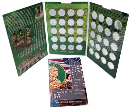 Альбом-планшет для монет США "Сакагавея" и "Сьюзен Б. Энтони". Капсульный. Производство Россия. Альбом-планшет для монет США "Сакагавея" и "Сьюзен Б. Энтони". Капсульный. Производство Россия.