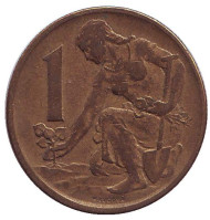Монета 1 крона. 1981 год, Чехословакия. Монета 1 крона. 1981 год, Чехословакия.