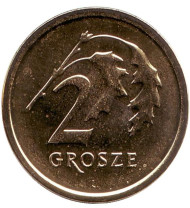 Монета 2 гроша, 2014 год, Польша. Дубовые листья. Монета 2 гроша, 2014 год, Польша. Дубовые листья.