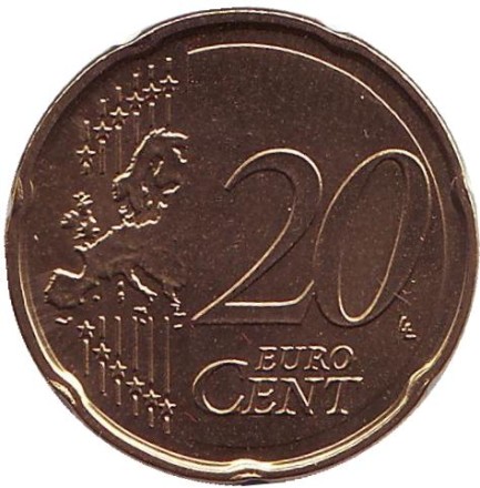 Монета 20 центов. 2007 год, Люксембург.