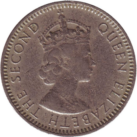 Монета 10 центов. 1957 год (KN), Малайя и Британское Борнео.