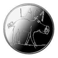 Монета 1 лат. 2009 год, Латвия. Пятачок (свинка, поросенок).  Монета 1 лат. 2009 год, Латвия. Пятачок (свинка, поросенок).