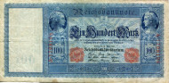 Рейхсбанкнота 100 марок. 1910 год, Германская империя. Рейхсбанкнота 100 марок. 1910 год, Германская империя.