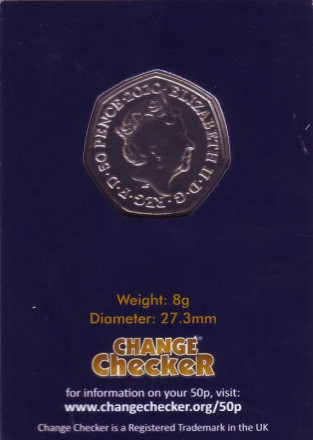 Монета 50 пенсов. 2020 год, Великобритания. Кристофер Робин. Серия "Винни Пух".