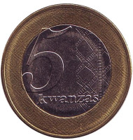 Монета 5 кванза. 2012 год, Ангола. Монета 5 кванза. 2012 год, Ангола.