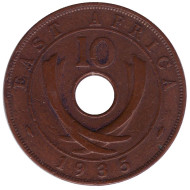 Монета 10 центов. 1935 год, Восточная Африка. Монета 10 центов. 1935 год, Восточная Африка.