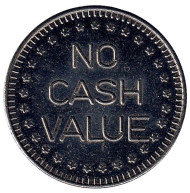 Игровой жетон "No Cash Value. No Cash Value". (Белый металл) Игровой жетон "No Cash Value. No Cash Value". (Белый металл)