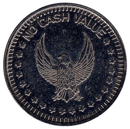 Игровой жетон "No Cash Value. No Cash Value". (Белый металл)