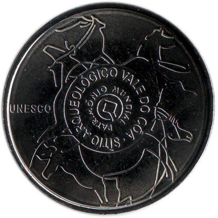 Монета 2.5 евро, 2010 год, Португалия. Археологический парк долины Коа.