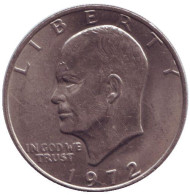 Дуайт Эйзенхауэр. 1 доллар, 1972 год, США. (P) Дуайт Эйзенхауэр. 1 доллар, 1972 год, США. (P)