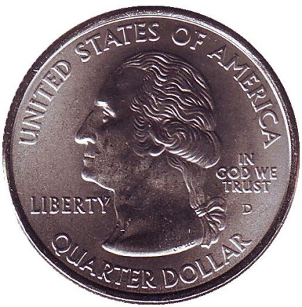 Монета 25 центов (D). 2005 год, США. Канзас. Штат № 34. Монета 25 центов (D). 2005 год, США. Канзас. Штат № 34.