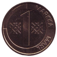 Монета 1 марка. 1995 год, Финляндия. UNC. Монета 1 марка. 1995 год, Финляндия. UNC.