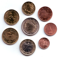 Набор монет евро (8 шт). 2002 год, Италия. Набор монет евро (8 шт). 2002 год, Италия.