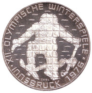 Монета 100 шиллингов. 1975 год, Австрия. XII зимние Олимпийские Игры. Инсбрук 1976. Лыжник. (Отметка - щит). Proof. Монета 100 шиллингов. 1975 год, Австрия. XII зимние Олимпийские Игры. Инсбрук 1976. Лыжник. (Отметка - щит). Proof.