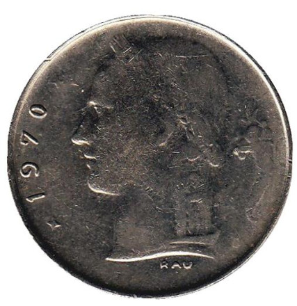 Монета 1 франк. 1970 год, Бельгия. (Belgie)