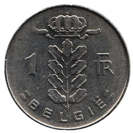 Монета 1 франк. 1970 год, Бельгия. (Belgie)