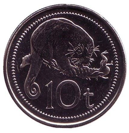 Монета 10 тойа. 2006 год, Папуа-Новая Гвинея. Опоссум.